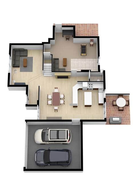 Entry Level - Garage, Dining, Living, Kitchen, Rec Room, Patio