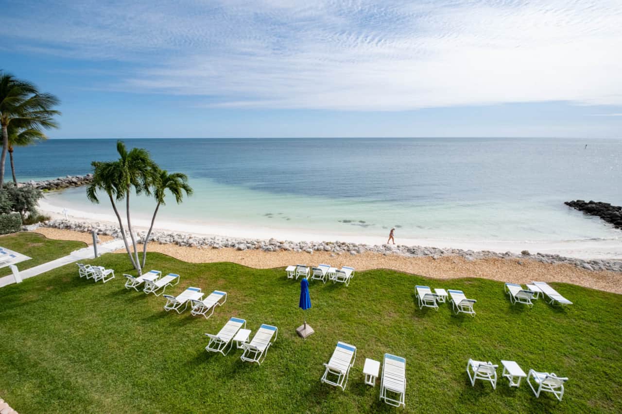 Beautiful lawn and beach