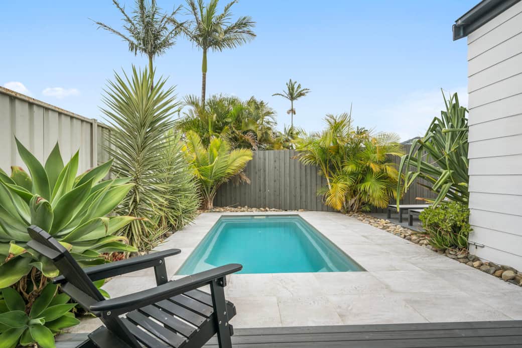 Private pool & yoga deck with loungers