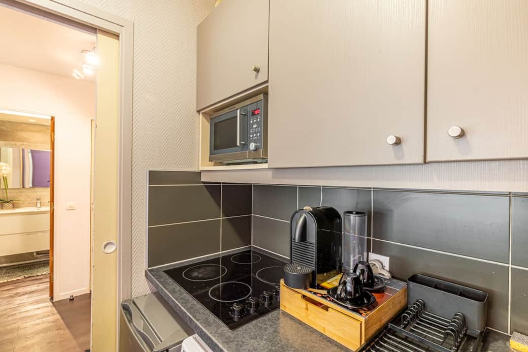 kitchen with microwave, Nespresso Coffee machine, kitchen with microwave, Nespresso Coffee machine,