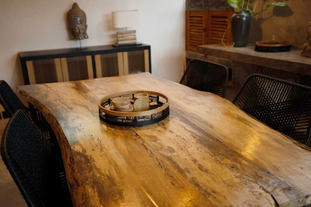 Dine, connect, and make memories—our handcrafted dining table invites soulful meals and late-night talks in a truly special atmosphere.