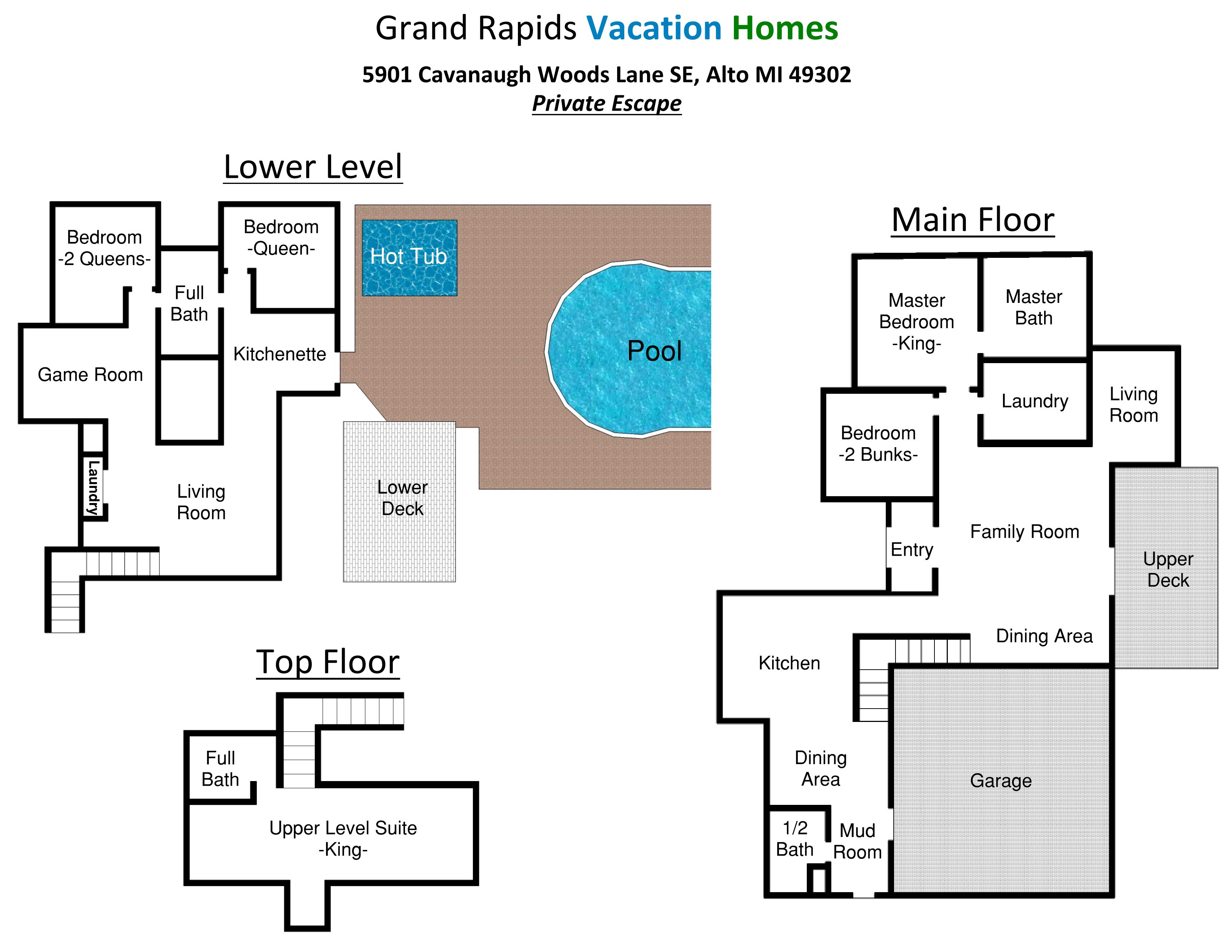 Grand Rapids Vacation Rental Home in Alto, Michigan - Private Escape