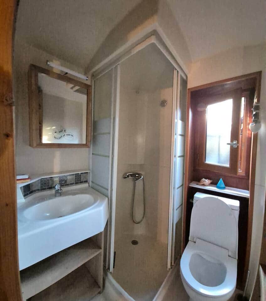 Salle d'eau avec toilettes