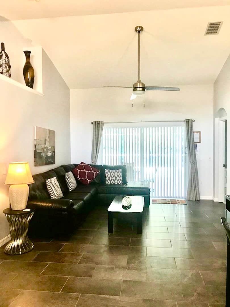 Your sitting room overlooks your private pool