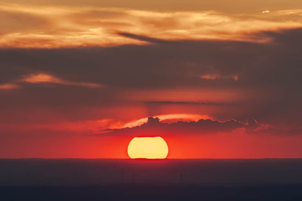 Panoramablick Sonnenuntergang