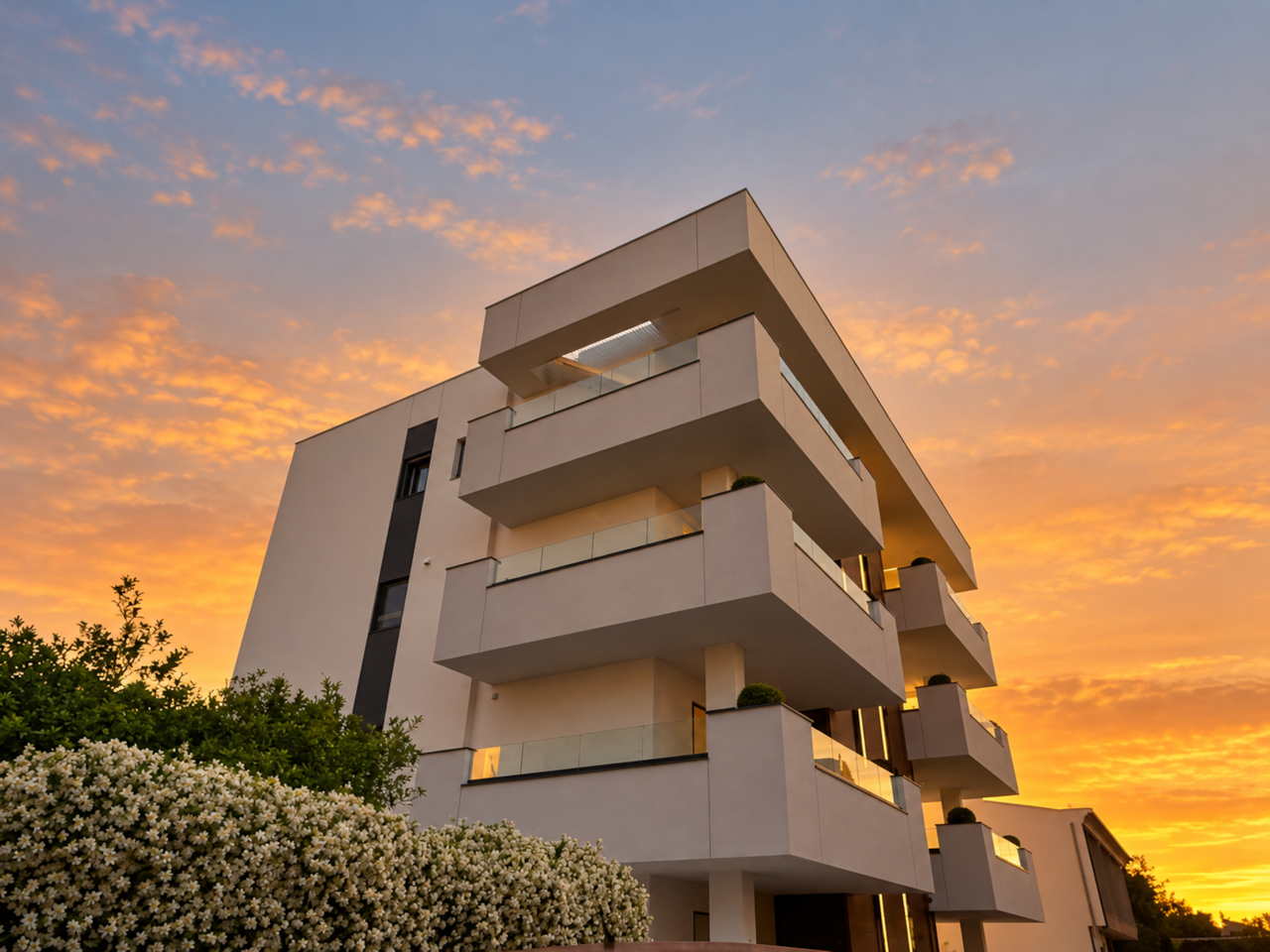 Azulis pisano 8 olbia modern apartment building facade sunset rental12