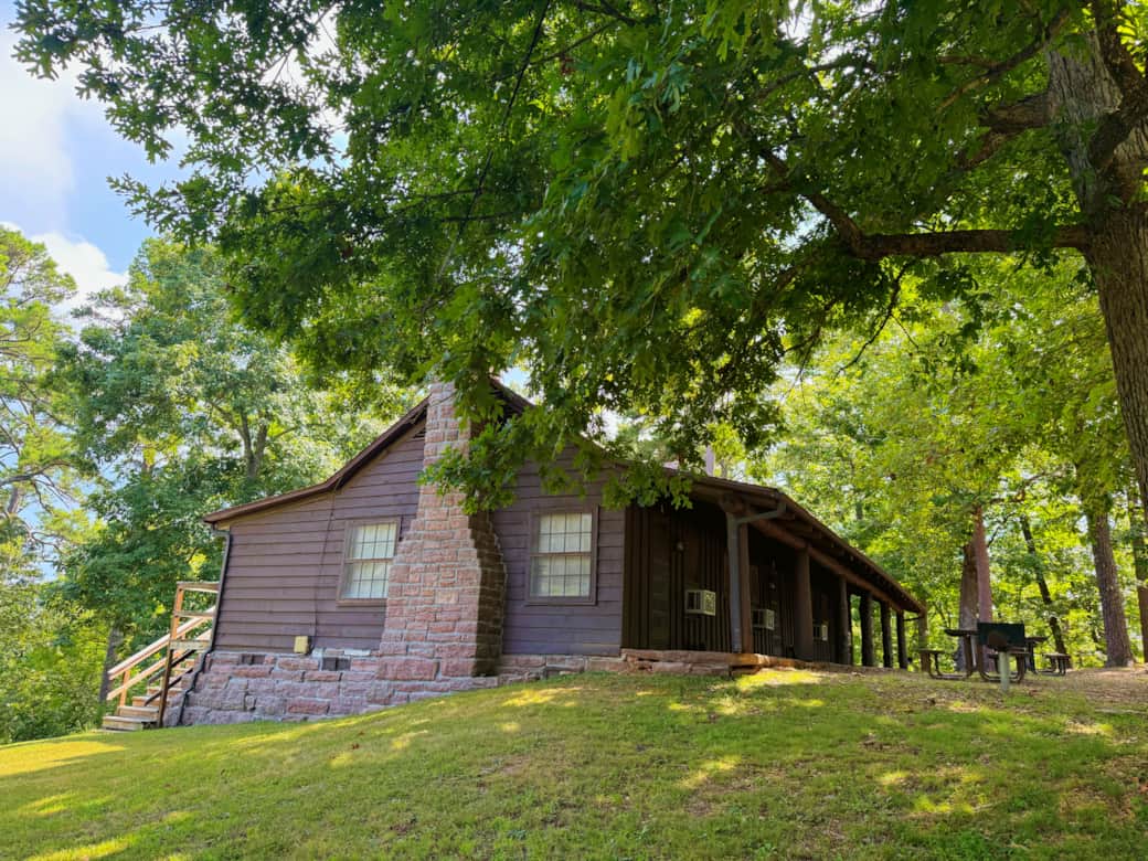 Rustic stone and wood cabin at Buffalo Point near Buffalo National River Arkansas Rustic stone and wood cabin at Buffalo Point near Buffalo National River Arkansas