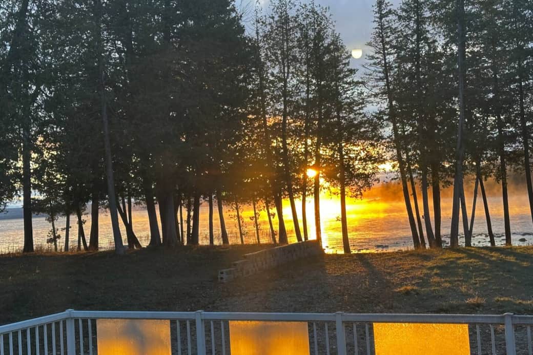 Magnificent Sunrise right from living room and massive deck