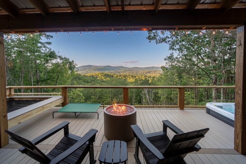 Deck with fire pit 