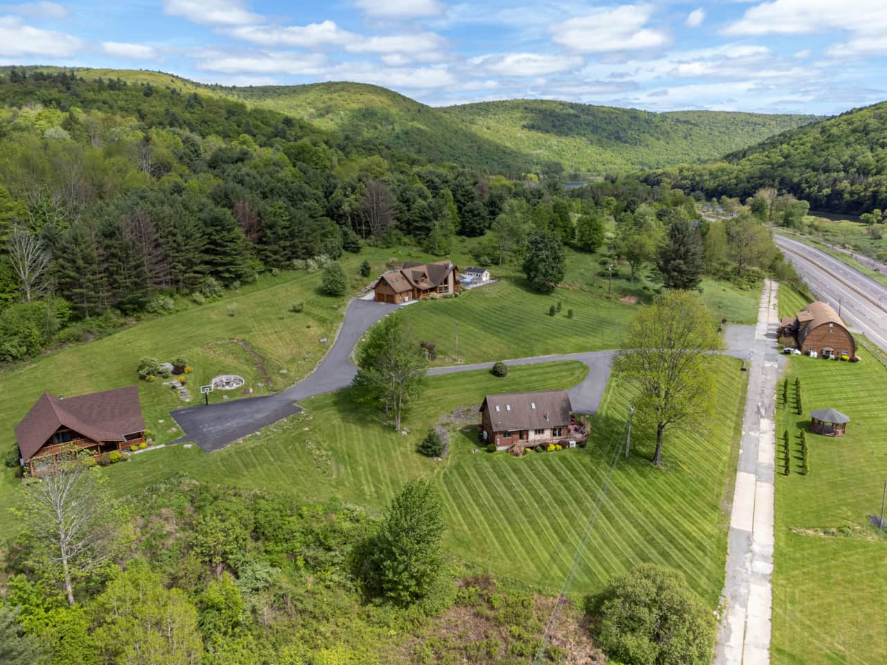 Bear Cabin, Eagle Manor, Fox House, Clubhouse (from left to right)