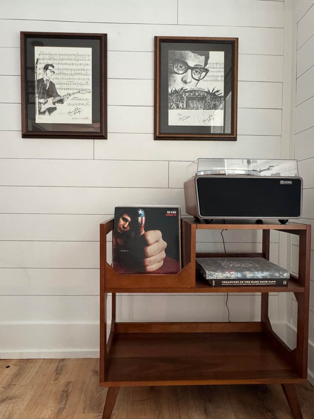 Turn table with our vinyl collection