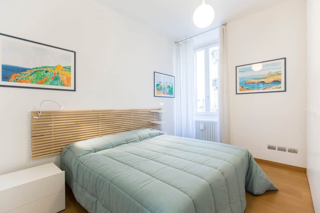 Camera da letto 1. La camera può essere preparata con due letti singoli o con un letto matrimoniale. Bedroom n. 1. Two single beds or one double bed