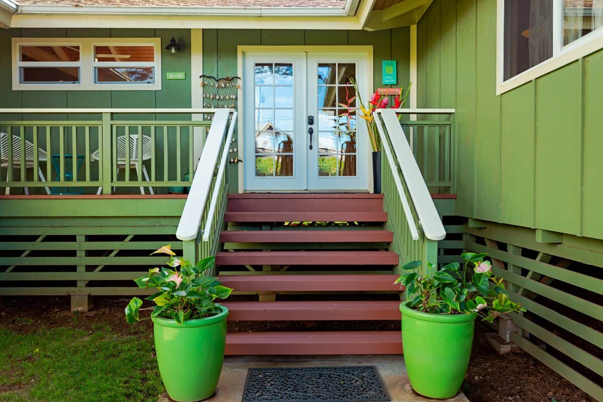 Main entry to house through French Doors