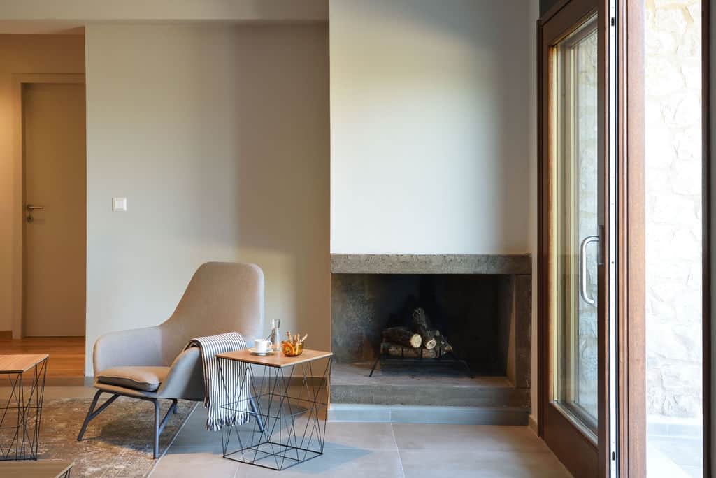 Living room with fireplace
