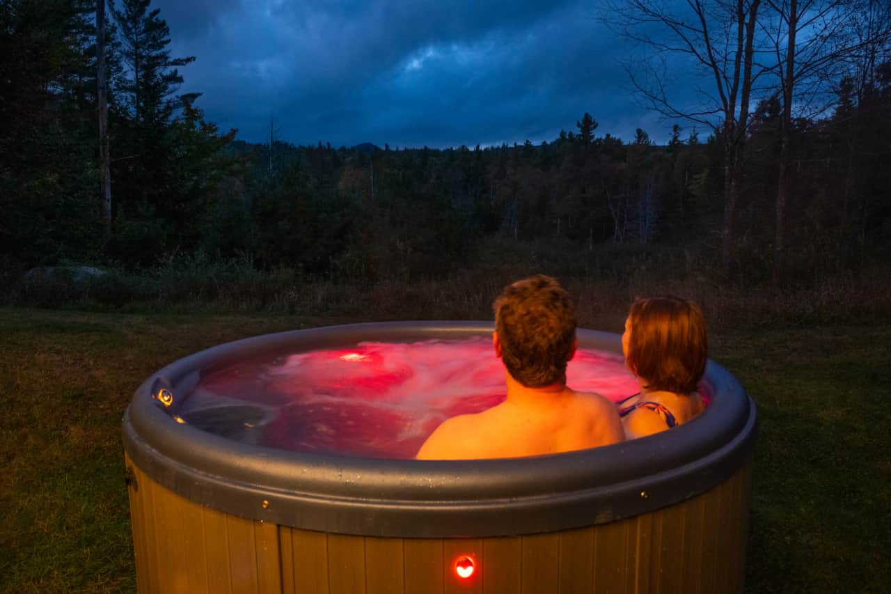 The hot tub is perfect for couples, but can fit 5 comfortably.