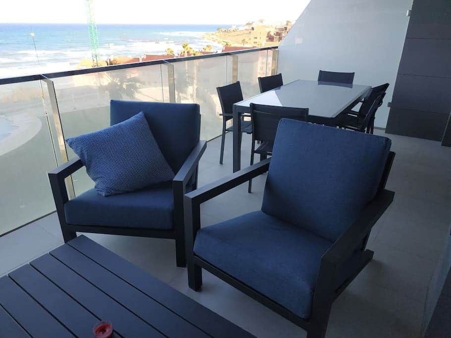 Vistas del mar y paraje protegido del Cabo Huertas desde terraza del apartamento