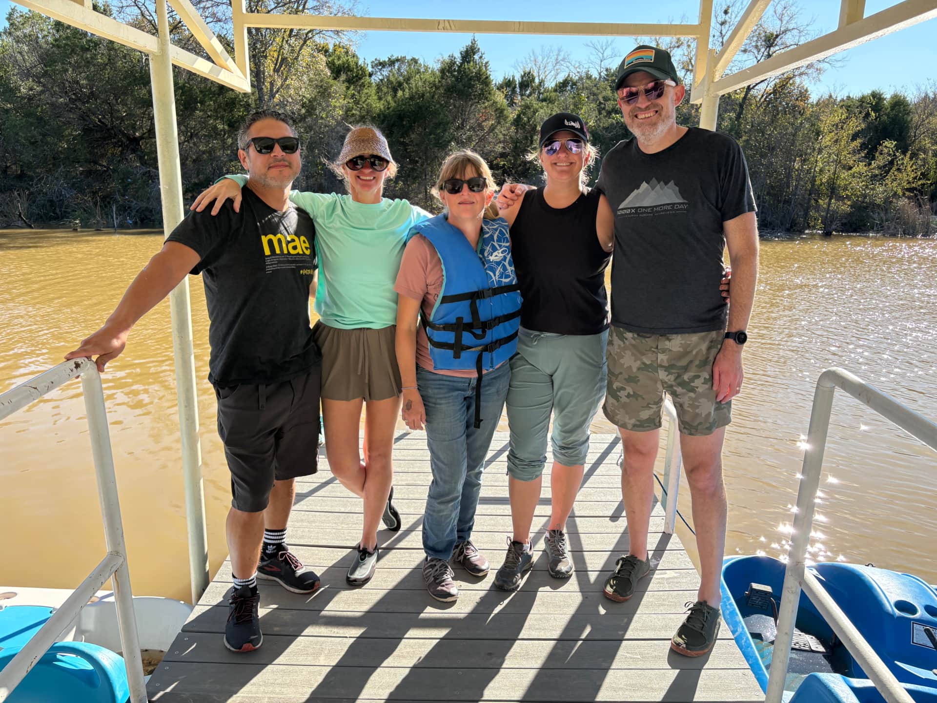 Seven docks on Lake Godstone near Graford Texas