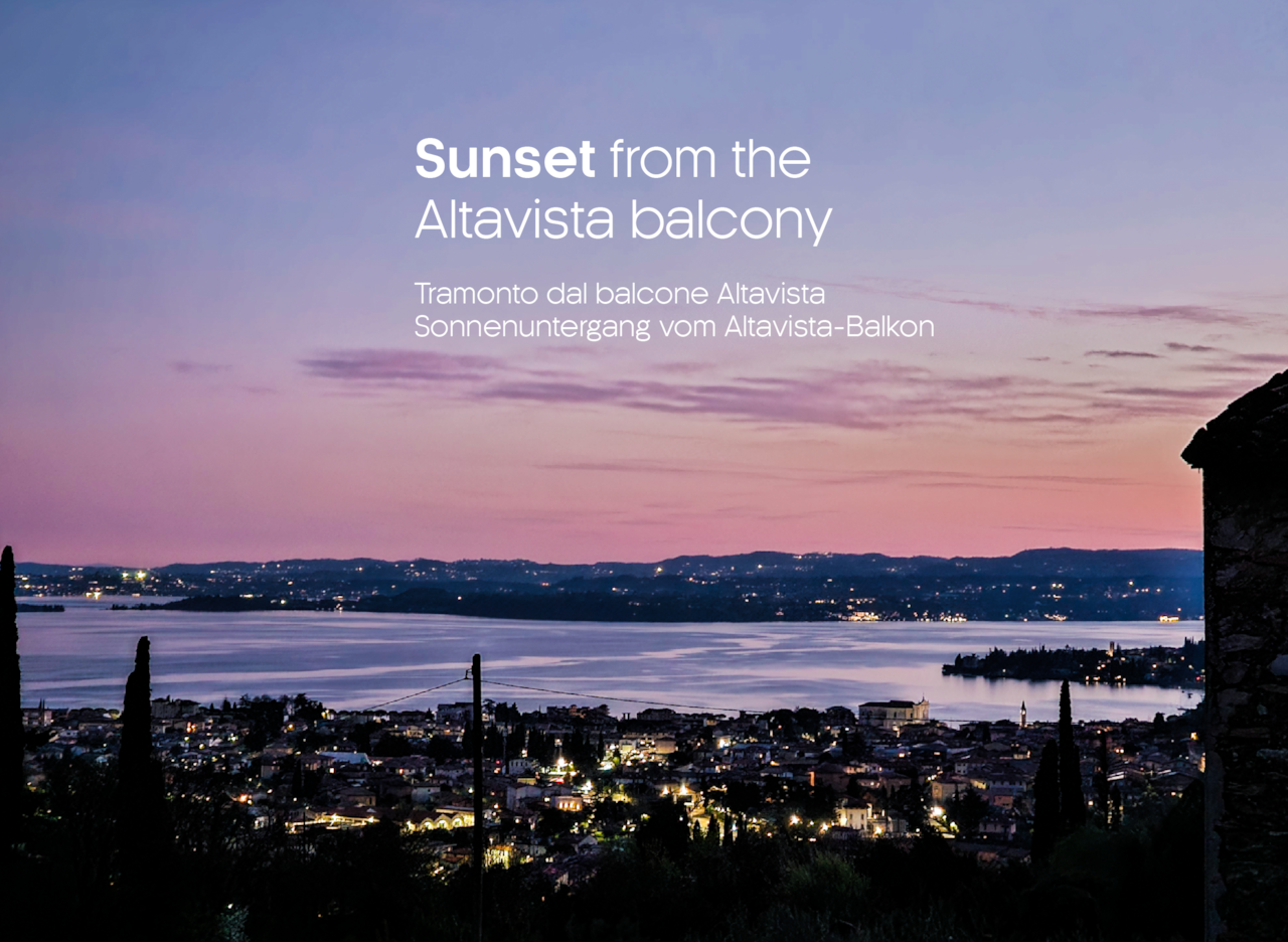 Sunset photo overlooking the city of Toscolano