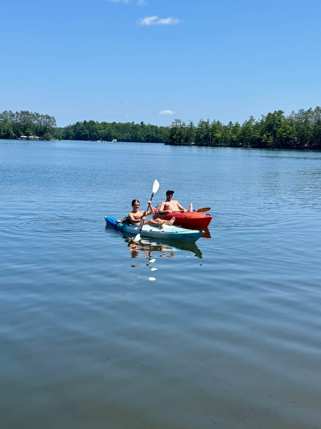 Spend your days paddling the calm waters by kayak or paddleboard, enjoying water recreation just outside the bay, swimming or enjoying nearby sandbars, or exploring the connected lakes by boat.