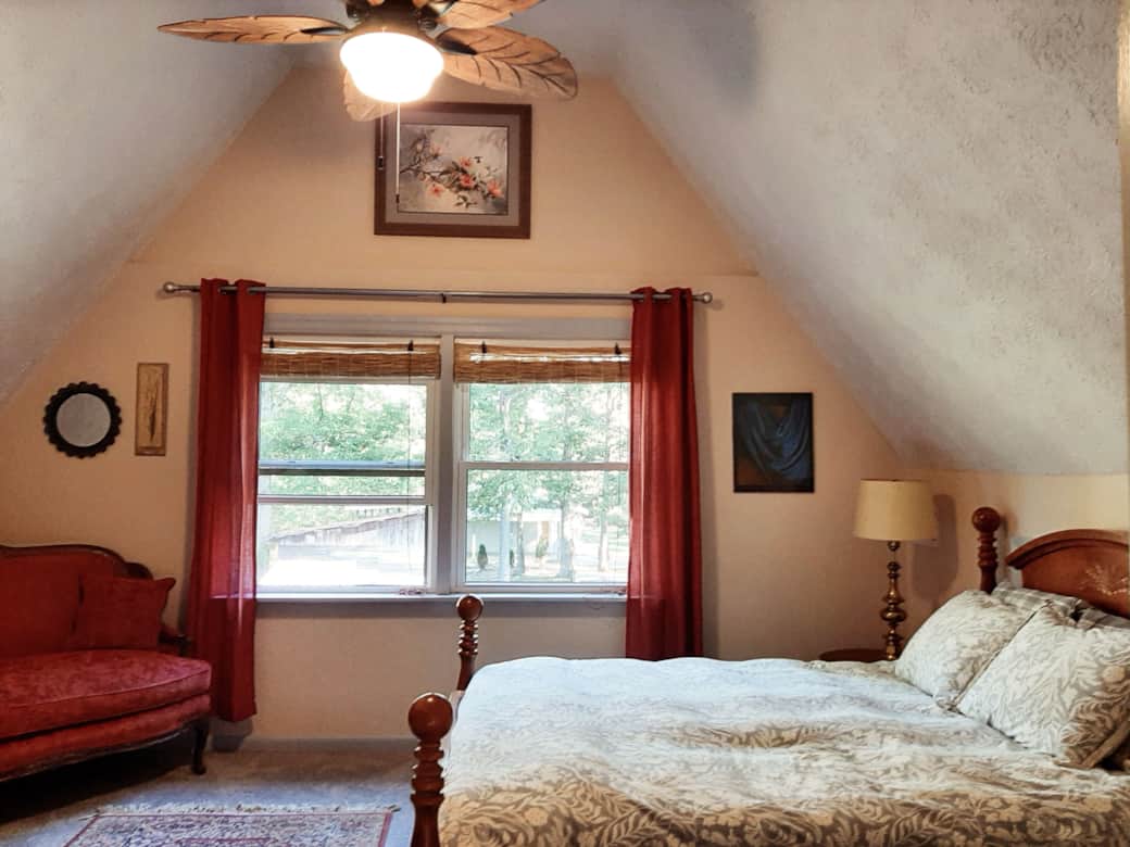 large vaulted bedroom