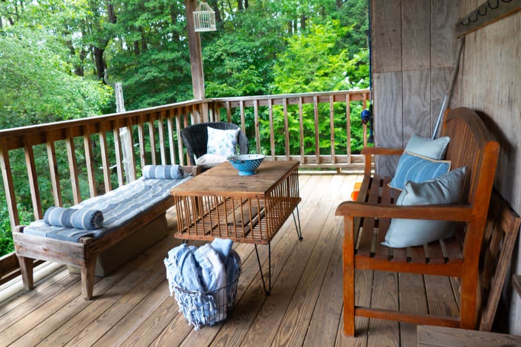 Our sitting area on this side of the cabin is the perfect place to enjoy your morning coffee! 