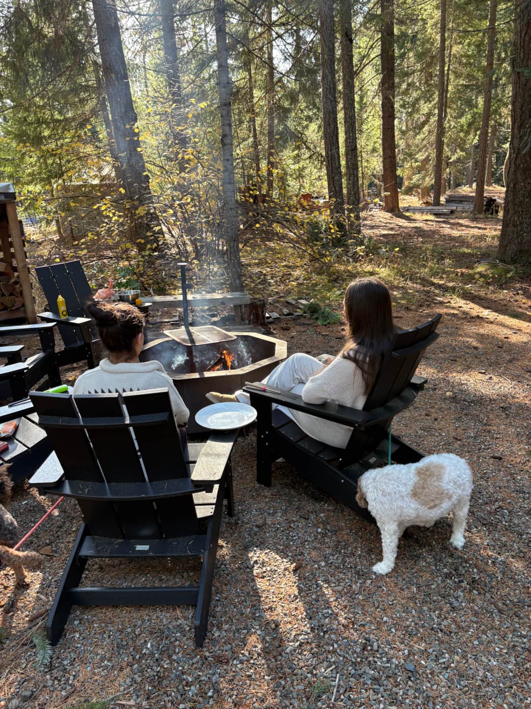 Cook up breakfast on the grill over the wood fireplace