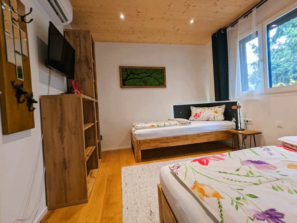 Ferienhaus Haus im Garten, Schlafzimmer mit Einzelbetten