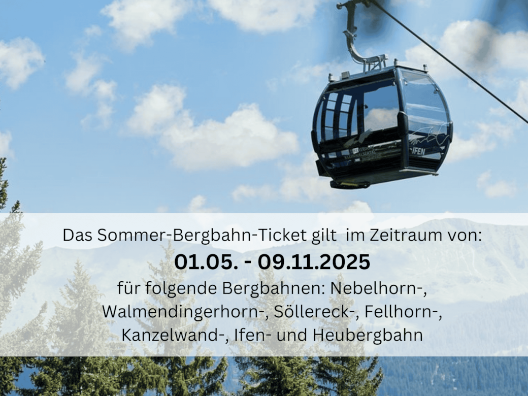 Bergbahn Inklusive gibt es im Sommer für alle Gäste.