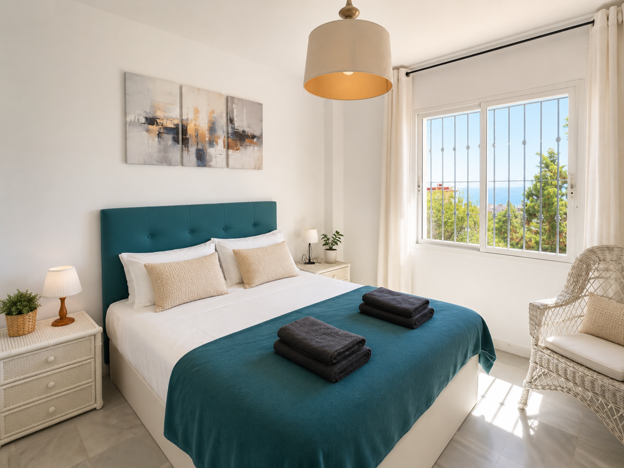 Dormitorio turquesa