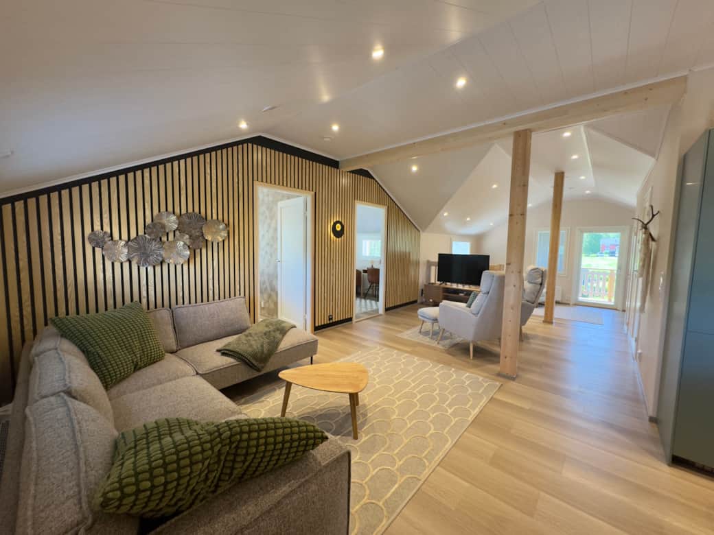 Apartment has two bedrooms, kitchen, sauna, restroom, balcony and terrace. 