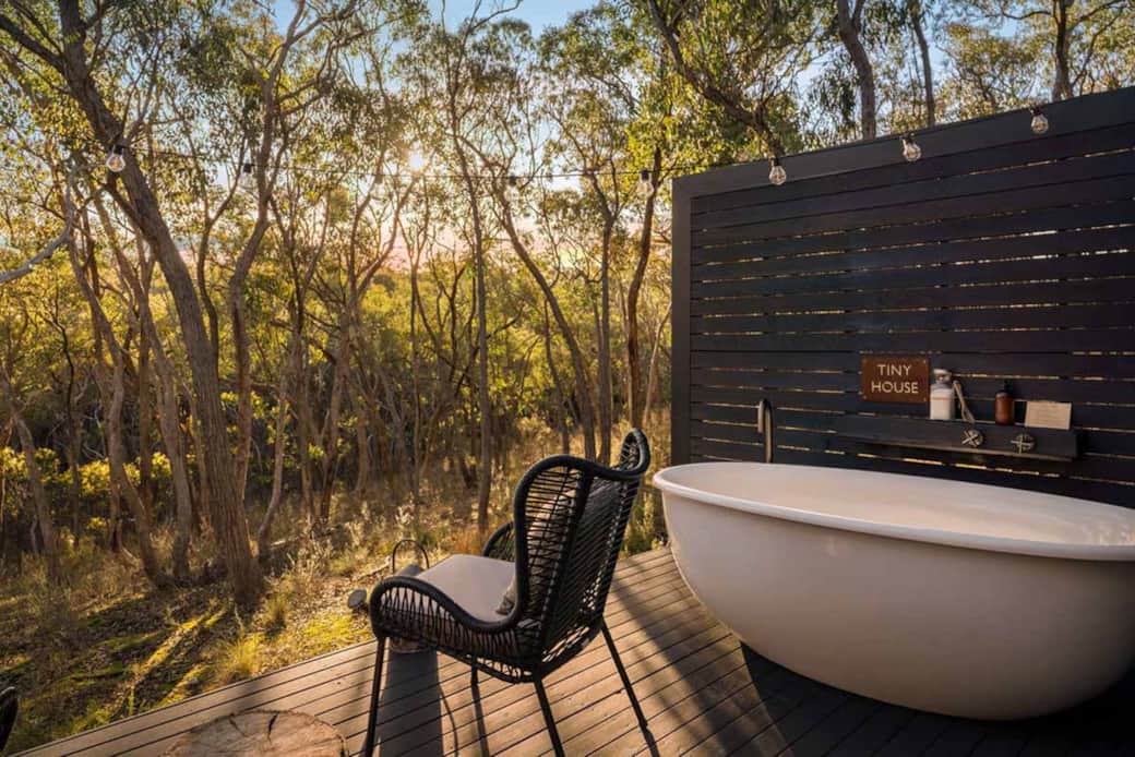 Outdoor bath at Castlemaine Tiny House Outdoor bath at Castlemaine Tiny House