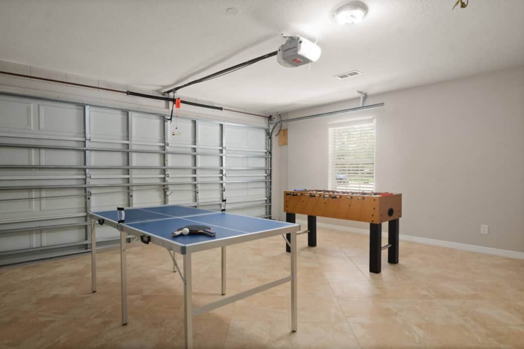 Foosball and Ping Pong table.