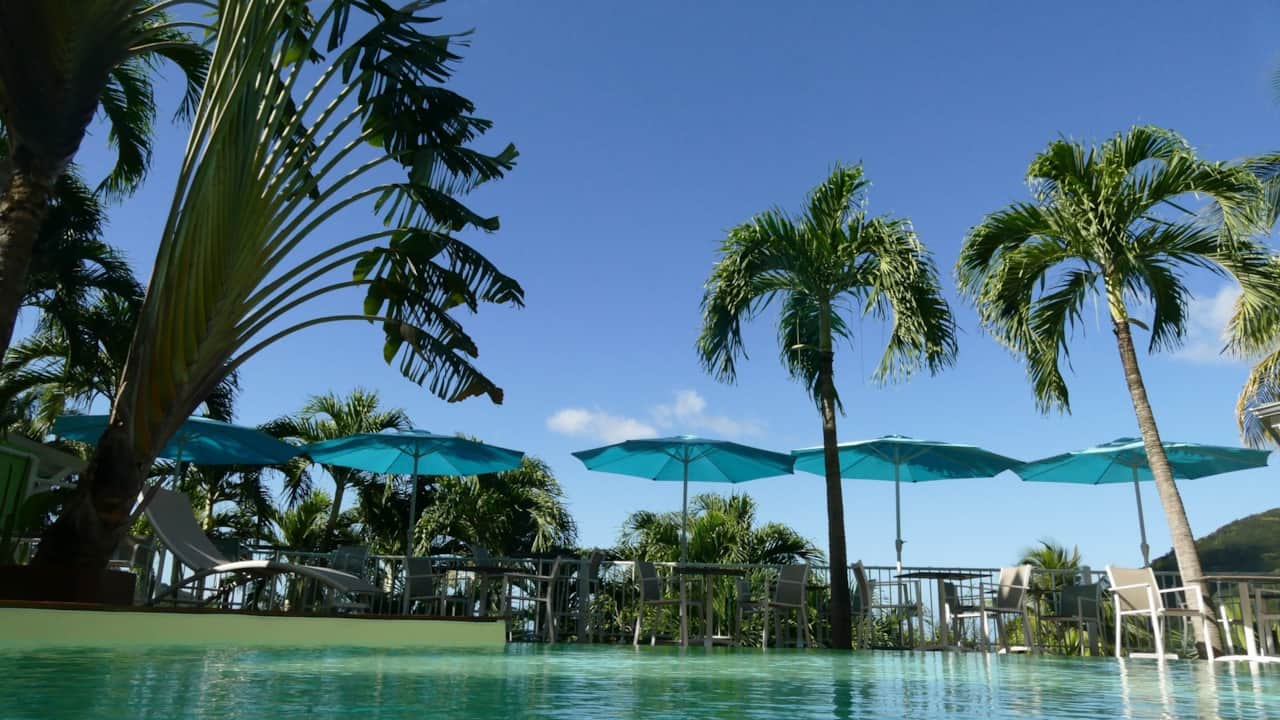 The swimming pool of the Residence O Coeur de Deshaies