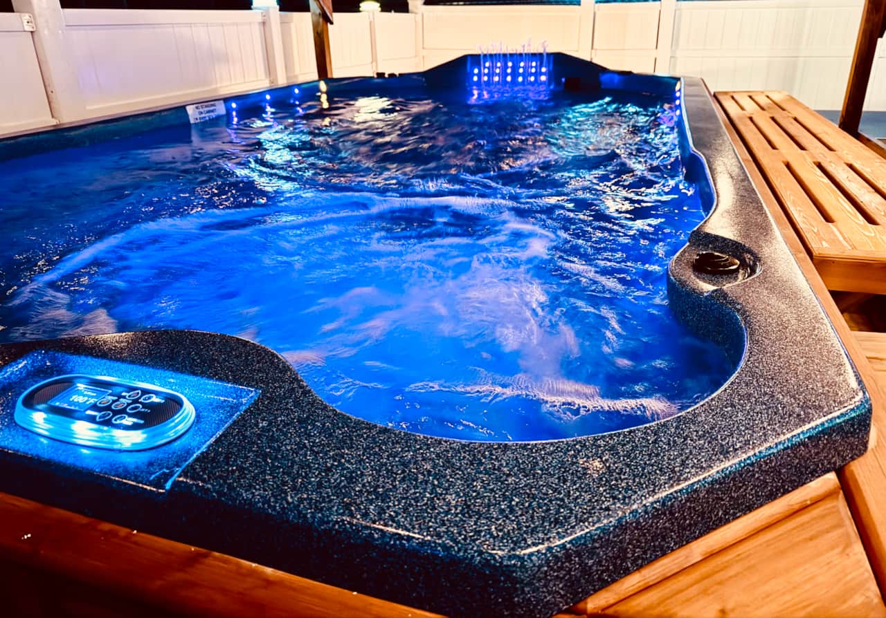 Heated spa for relaxing after the beach