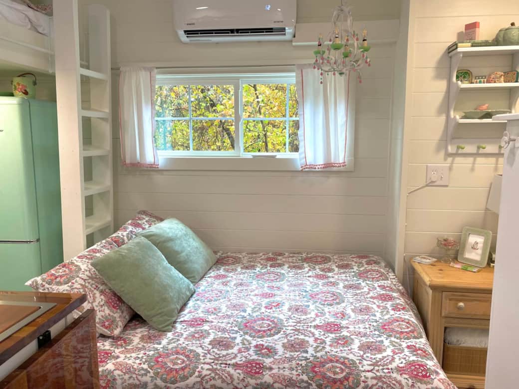 Full size sofa bed open on ground floor