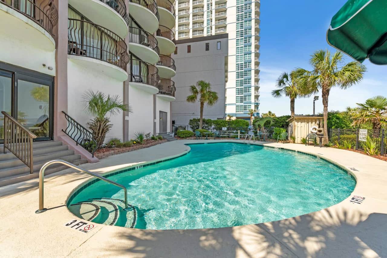 Take a dip in the sparking oceanfront pool just outside your door!
