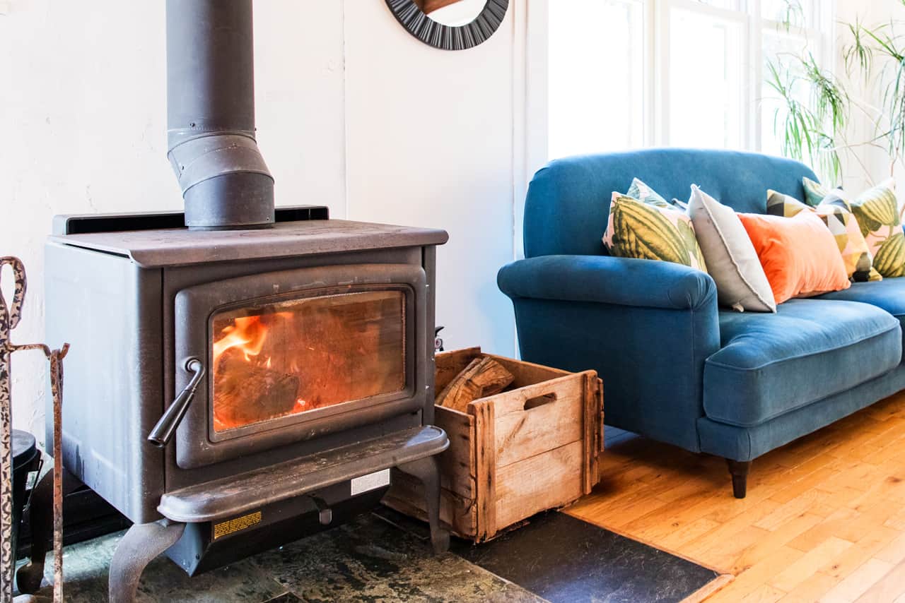Downstairs fireplace