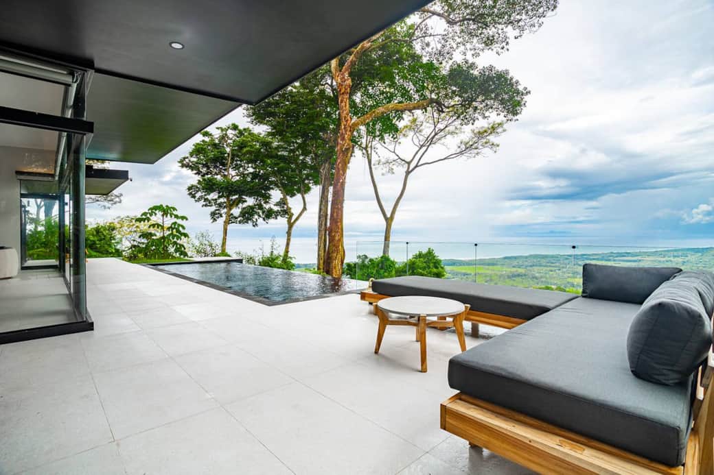 MAIN HOUSE POOL AND OUTDOOR LIVING AREA - 180-degree Ocean views , Rio Hatillo and surrounding jungle . MAIN HOUSE POOL AND OUTDOOR LIVING AREA - 180-degree Ocean views , Rio Hatillo and surrounding jungle .