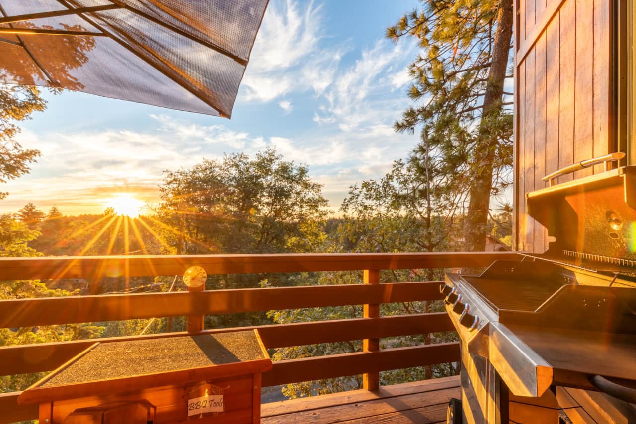 Evening view with sunset