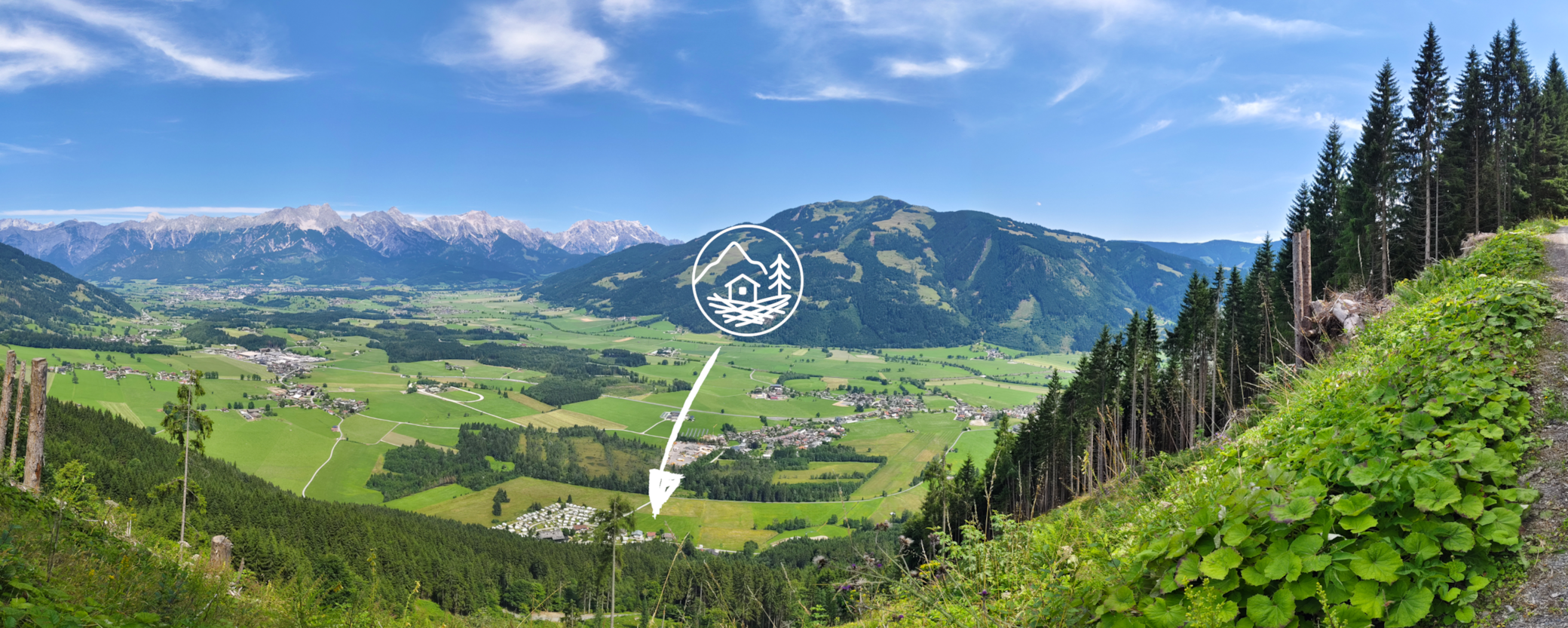Panorama auf Das Bergnest - Neunbrunnen und Steinermeer
