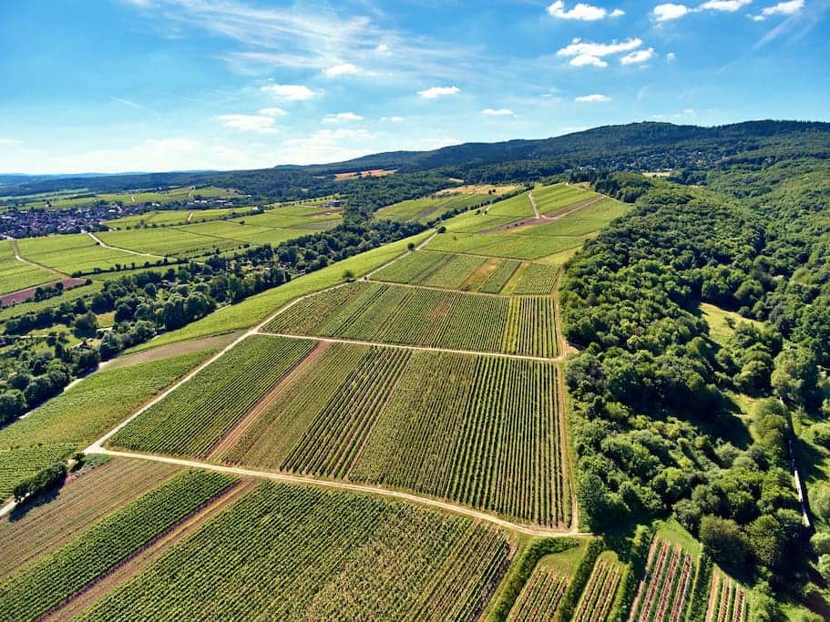Die Landschaft aus der Luft