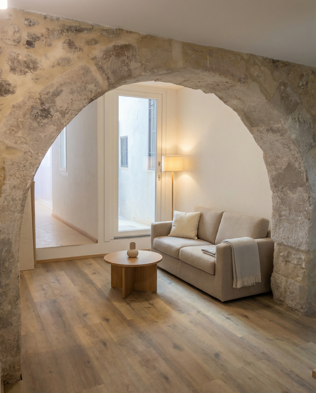 stylish living room in Ortigia townhouse