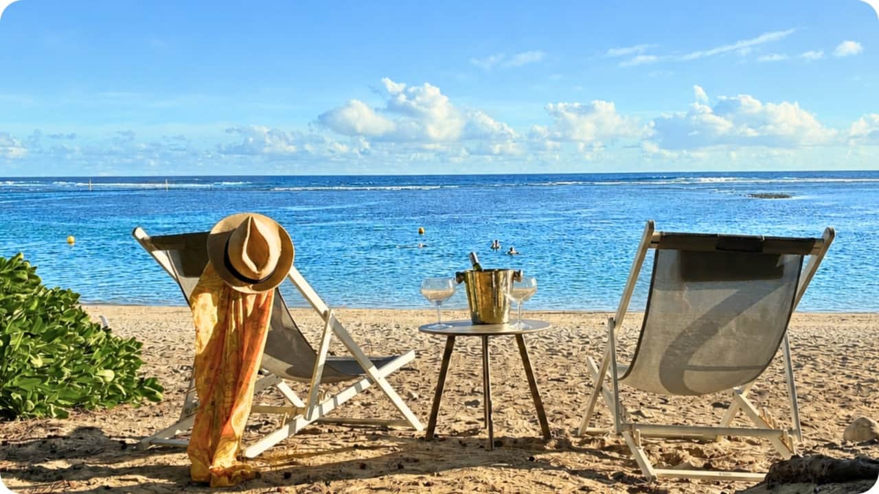 Apéritif sur la plage, à deux pas de la villa