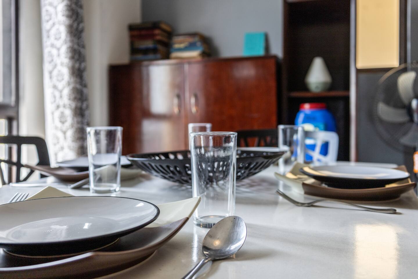 spacious dining table for family stay near NAIA airport Manila 3 bedroom apartment