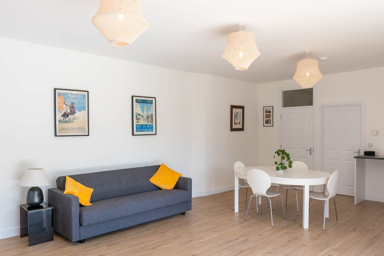 The stylishly decorated open-plan living space