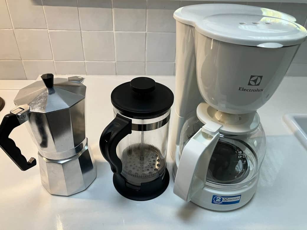 Ground coffee is provided and you are welcome to choose your method of brewing Ground coffee is provided and you are welcome to choose your method of brewing