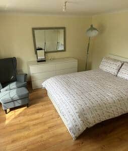 Downstairs king bed