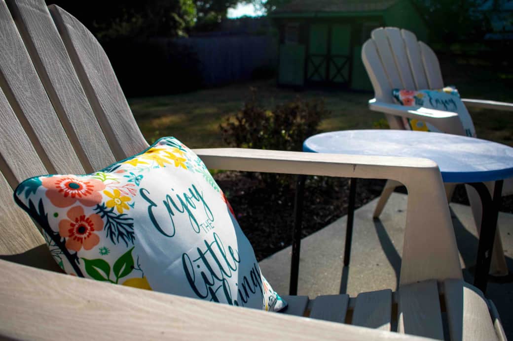 Morning coffee, evening chats, - our back porch has you covered.