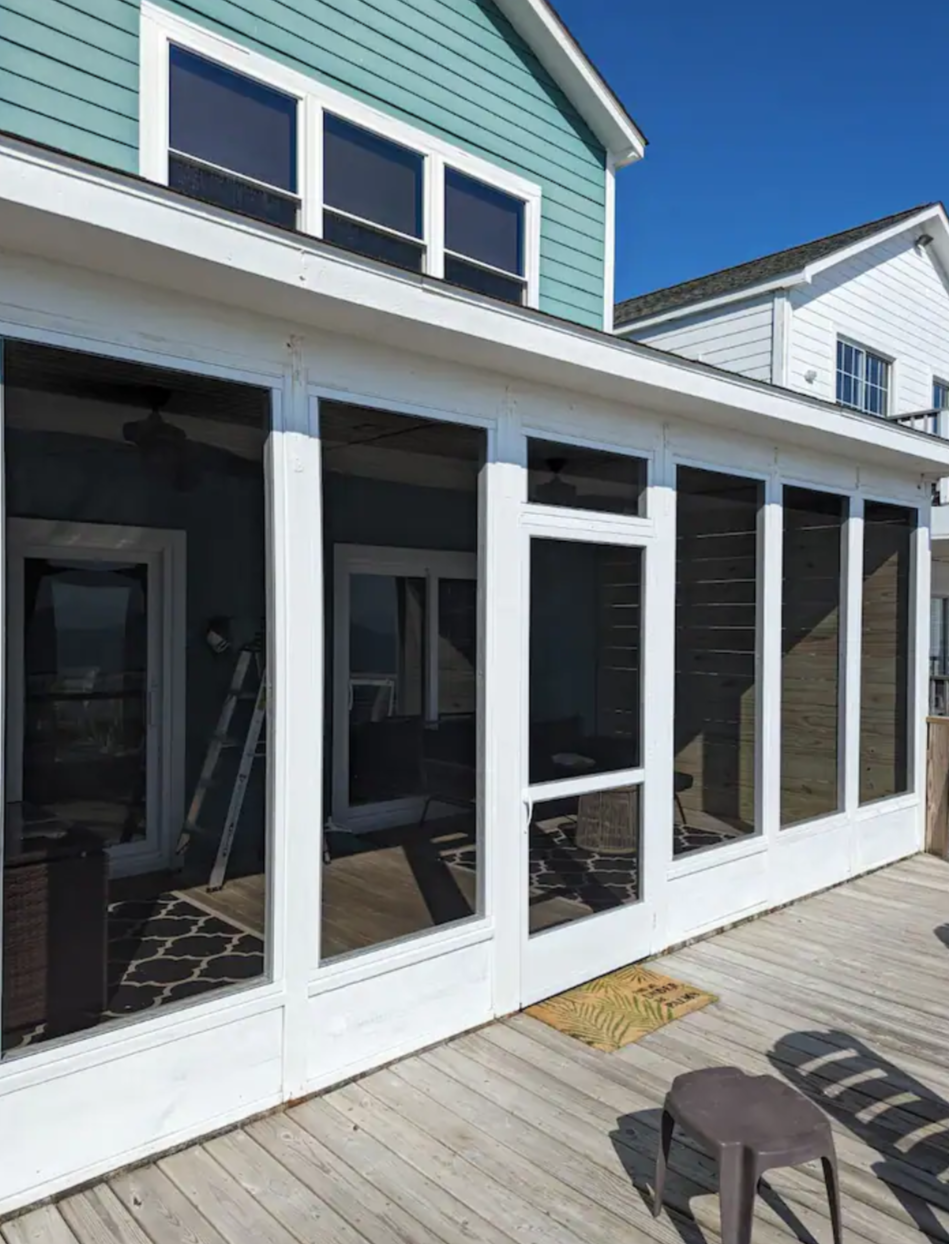 Lounge outside utilizing the screened in porch
