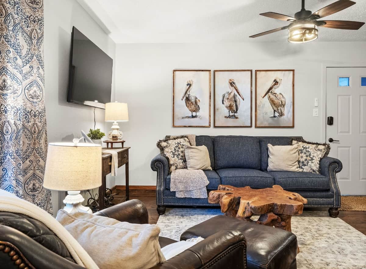 High-quality furniture welcomes you and allows you to decompress and relax while you are away from your home.